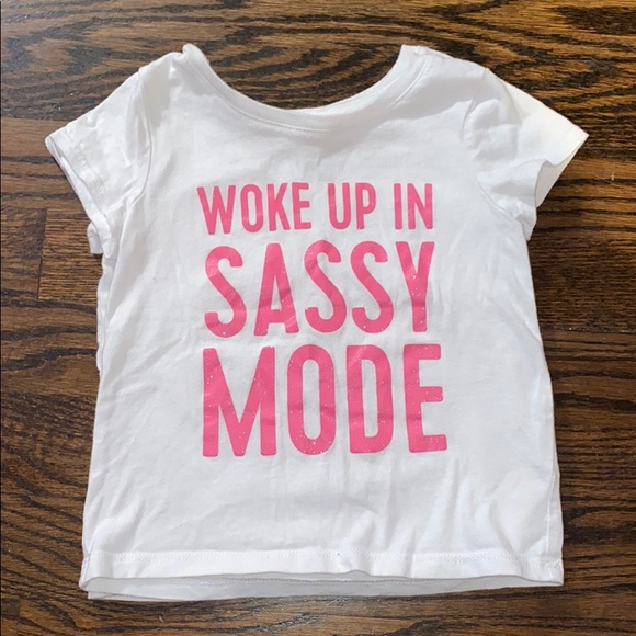🌴EUC -Girls “Woke Up In Sassy Mode” White T-Shirt - Picture 1 of 4